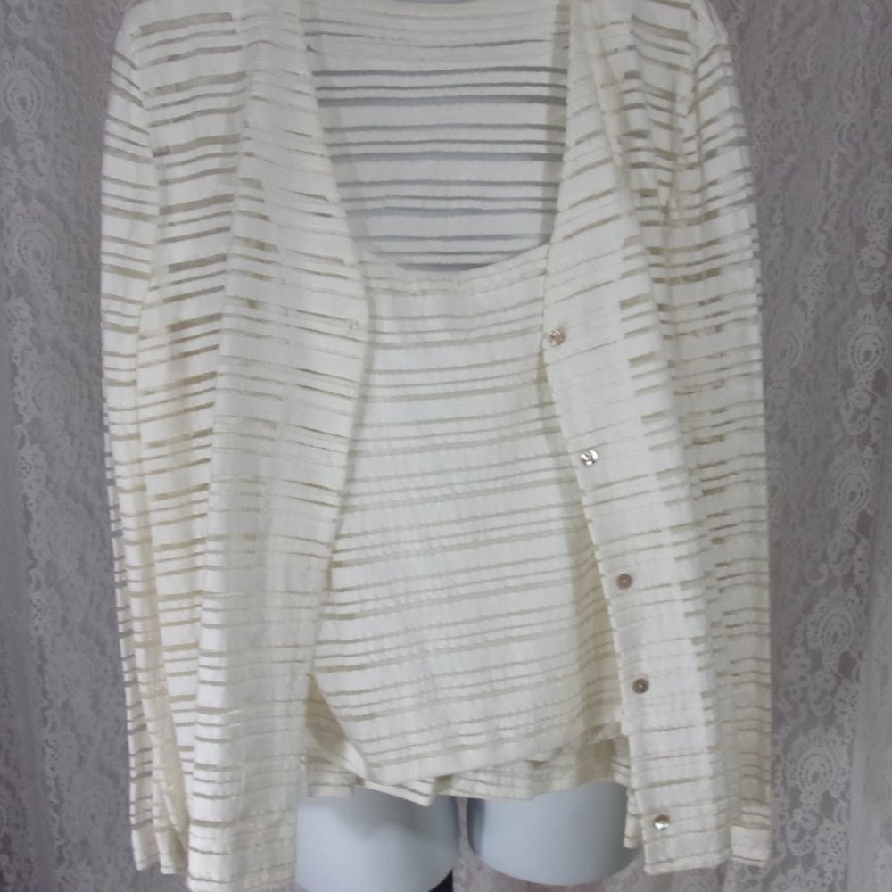 Ivory Jacket and Camisole Libbey Hand Couture Size Large